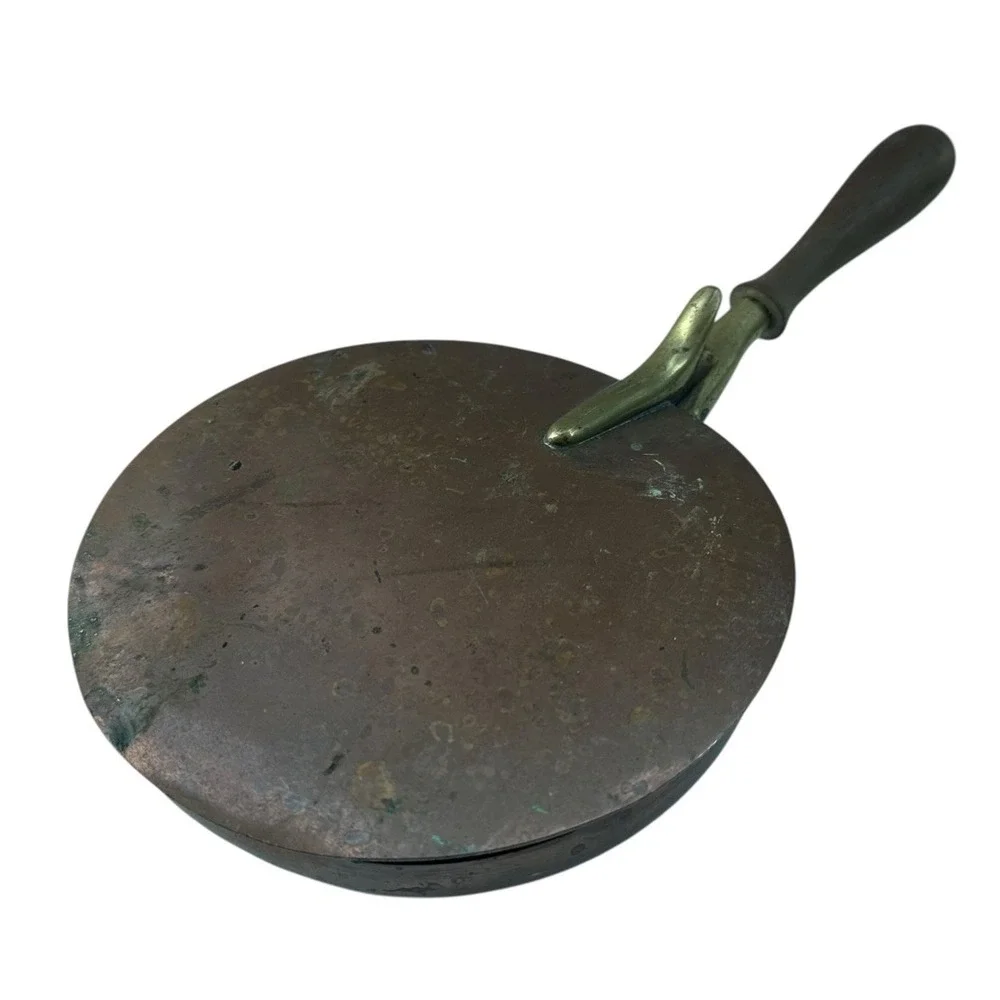 Mid Century MCM Copper Brass with Wood Handle Silent Butler 7